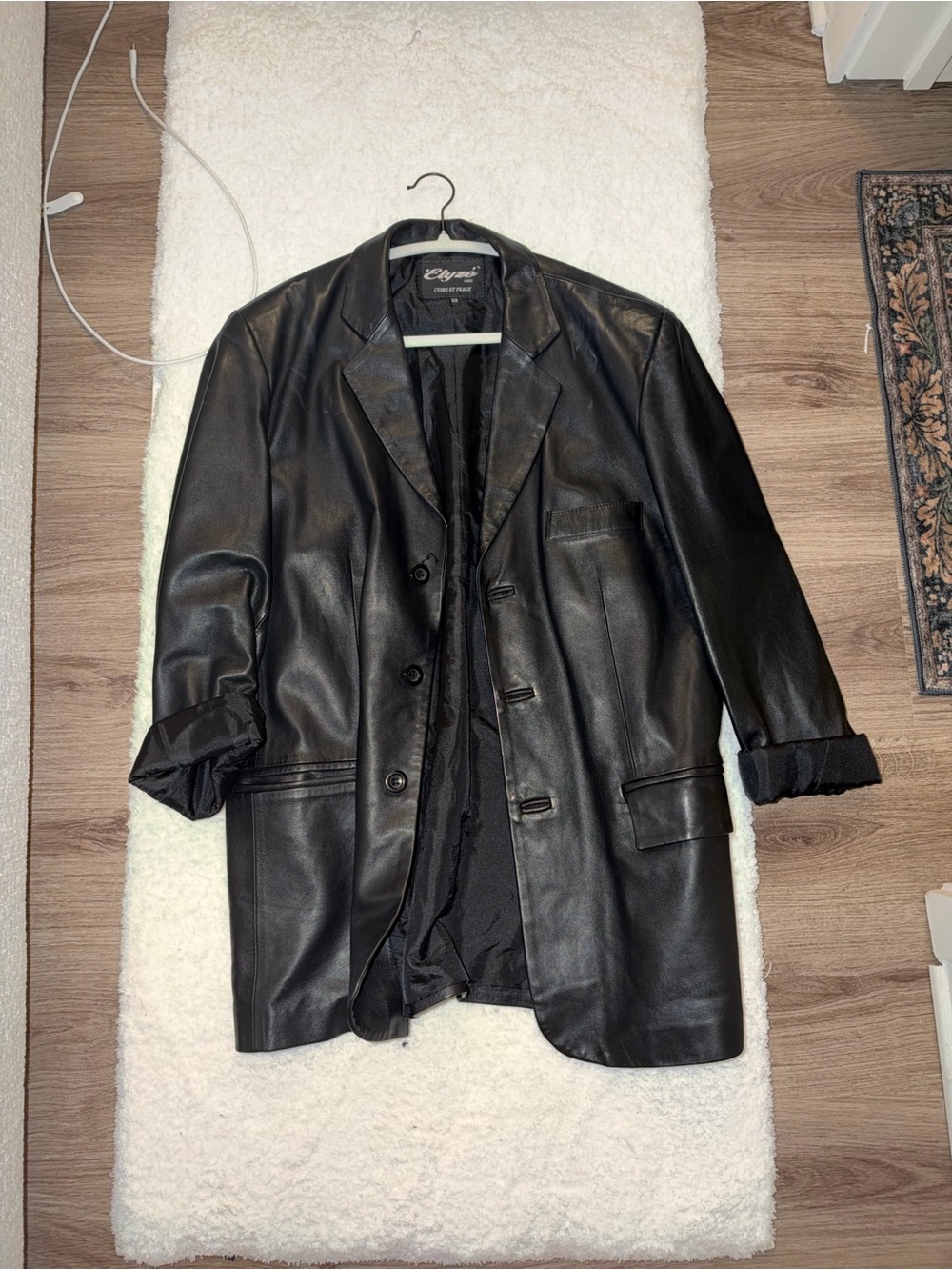 Black Leather Blazer Jacket - Women's Leather Coat